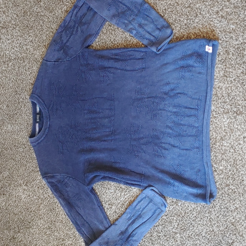 Scotch & Soda Sweater Men's Blue Cableknit Crewneck Size L